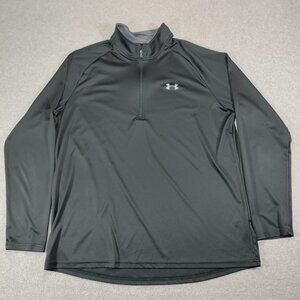 Under Armour Shirt Mens XXL Black Loose Heatgear UA Tech Half-zip Long Sleeve